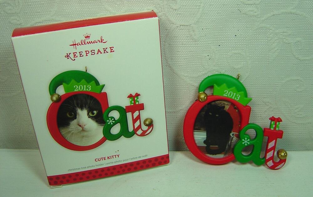 HALLMARK ORNAMENT PHOTO HOLDER--CUTE KITTY FROM 2013-WITH BOX